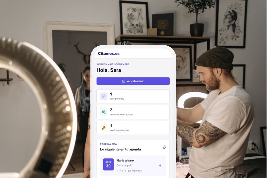 Agenda de reservas online de Citamos para estudios de tattoo